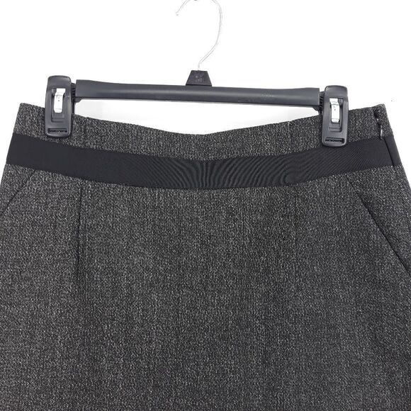 The Limited Schoolgirl Tweed Ribbon Detailing Mini Skirt Pockets Black Sz 2 - Picture 3 of 12